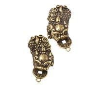 DOITOOL 1set Brass Key Chain Pendant Chinese Style Keyring Charm for Bags and Backpacks DIY Hanging Decoration Attractive Keychain Accessory for Culture Lovers 2pcs