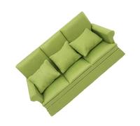 DOITOOL 1Set Miniature Dollhouse Sofa with Cushions Stylish Couch for Dollhouse Living Decor Durable Birch Construction for Tiny Couch Furniture Needs