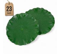 DOITOOL 2 Pack Artificial Lily Pads, 58 cm Floating Pond Leaves | Large Green Lotus Leaf Decorations for Ponds, Water Features, Garden Pools and Outdoor Aquatic Displays