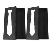 DOITOOL 2 Pack Tie Storage Box - Men’s Necktie Packaging Case with Sleek Serpent-Grain Texture - Anti-Crease Hard-Shell Organiser for Wedding, Business & Formal Accessories Storage