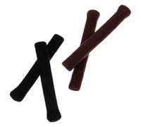 DOITOOL 2 Pairs Anti-skid Eyeglasses Leg Sleeves Elastic Knitted Ear Cushions Glasses Temple Tips in Black and Coffee for Secure Fit and Slip Prevention