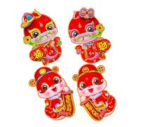 DOITOOL 2 Pairs Chinese Year Snake Wall Stickers Soft Cartoon Glass Zodiac Snake Decals Spring Festival Door and Window Decorations for Lunar Year Celebration