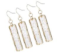 DOITOOL 2 Pairs of Golden Rectangular Drop Earrings for Women, Alloy Material Versatile Shape and Comfortable to Wear, Stylish Minimalist Design Suitable for Outdoor and Festival Wear