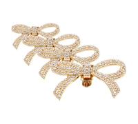DOITOOL 2 Pairs Rhinestone Bow Shoe Decoration Buckles Detachable High Heel Charms Clips in Golden Stylish Unique Design for Wedding Party Sandals