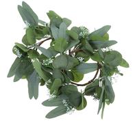 DOITOOL 2 Pcs Fall Candle Rings Artificial Eucalyptus Candle Wreaths Green Silk Cloth Pe Material Realistic Shapes Finely Crafted Table Centerpiece for Events and Wall Decoration