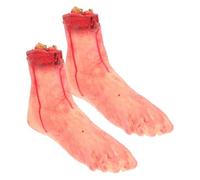 DOITOOL 2 Pcs Halloween Fake Broken Feet Prop with Realistic Appearance and Artificial Leather Material, Trick Prop and Haunted House Decor for Scary Party Accessories