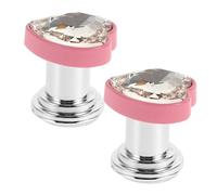 DOITOOL 2 Pcs Heart-Shaped Toilet Button Pusher Pet Material Flush Helper for Women Protecting Long Nails Bathroom Tank Button Decoration