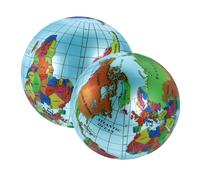 DOITOOL 2 Pcs Inflatable Blow Globe Beach Ball World Map Ball for Lightweight Portable Educational for Learning Geography for Indoor and Outdoor Fun