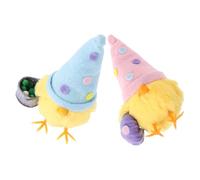 DOITOOL 2 Pcs Mini Easter Plush Chicks Set 6.3 Inch Soft Pink and Sky Blue Easter Chicken Figurines Cute Spring Home and Party Decorations Desktop Ornament