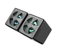 DOITOOL 2 PCS Mini Portable USB Speakers with Rgb LED Compact Wired Gaming Speaker for Laptop Desktop Hifi Sound Quality Individual Volume Control Durable Design Black