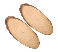 DOITOOL 2 Pcs Outdoor Wood Slice Stepping Stones for Garden Pathways Oval Wooden Pathway for Landscaping Patio Decor Weather-resistant and Easy to Install