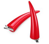 DOITOOL 2 Pcs Red Demon Horns Hair Clips for Halloween Party and Stage Performances, Comfortable Plastic Horn Barrettes with Unique Design and Sturdy Alligator Clips