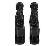 DOITOOL 2 Pcs Resin Sphinx Figurine Home Statue with Delicate Finish and Unique Ancient Egyptian Elements, for Desktop Decor and Ceremonies, Black Colour Synthetic Resin Ornament
