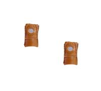 DOITOOL 2 pcs Sheepskin Thimble Finger Sleeve for Sewing Quilting Embroidery Craft Comfortable Flexible Thumb Cover with Metal Tip for Needle Pushing and Finger Protection