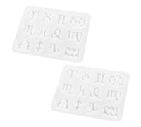 DOITOOL 2 Pcs Silicone Pendant Molds for DIY Jewelry Making Twelve Zodiac Shape Designs Durable Crafting Molds for Key Chain and Pendant Creation Easy to Use and Versatile