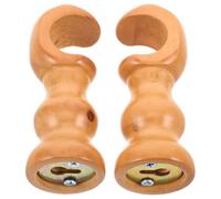 DOITOOL 2 Pcs Wooden Curtain Pole Brackets 28mm - Solid Wood Rail Holders | 11.5x4.5cm Natural Wood Roman Ra-il Mounts, Heavy Duty 28mm Support Holders for Bedroom & Living Room Window Drapes (2 Pcs)