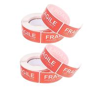DOITOOL 2 Rolls Fragile Warning Stickers Caution Packing Labels for Shipping Self Adhesive Design for Safe Arrival of Important Shipments Eye Catching Packaging
