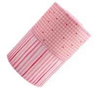 DOITOOL 2 Rolls Pink Checkered Linen Wired Ribbon with Heart Patterns, 5 Yards Long and 6.3cm Wide, Protective and Secure Bows for Wreaths and Present Wrapping, Elegant Rustic Style Ribbon