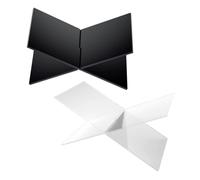 DOITOOL 2 Sets Acrylic Book Holder Stands Transparent and Black Open Display Racks for Recipe Books Bibles Magazines Lightweight and Compact Desktop Organizers for Kitchen and Home