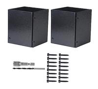DOITOOL 2 Sets Adjustable Stainless Steel Post Bracket Square Black Post Protector for Deck Railing Lightweight Portable Mailbox Cover