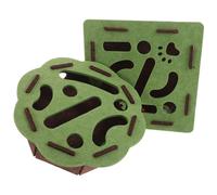 DOITOOL 2 Sets Cat Interactive Puzzle Maze Felt Construction for Indoor Cats Kittens Self-play Exercise Box Square Flower Shapes Scratch-resistant Soft Material
