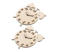 DOITOOL 2 Sets DIY Wooden Alarm Clock Replacement Parts for Hand Painted Puzzle for Creative Parent Interaction and Educational Learning Natural Wood Home Decor with Reliable Components
