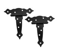 DOITOOL 2 Sets Heavy-Duty Iron Door Hinges T-Shaped Decorative Barn Door Hardware Rust-Resistant Sturdy Hinges