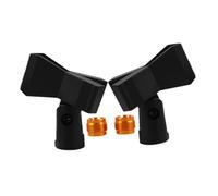 DOITOOL 2 Sets Microphone Clip Holder with Secure Spring Clamp and Copper Threads Precision Threaded Mic Stand Adapter Male to Female for Handheld Wired and Wireless Microphones for