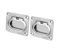 DOITOOL 2 Sets Stainless Steel Boat Deck Hatch Pull Handles Flush Mount Marine Ring Hatch Latches Recessed Floor Pull Handles for Yacht Boarding and Cabin Access