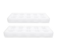 DOITOOL 2 Sets White Egg Organizers with Large Capacity Shock-proof Synthetic Material Egg Holders for Kitchen Cooking in The Refrigerator