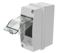 DOITOOL 2 Way Distribution Protection Box - IP65 Waterproof Enclosure HT-2 | 12x9.1x5.5cm Surface Mounted 2 Way DIN Rail Circuit Breaker Box with Transparent Cover, IP65 Waterproof Electrical Enclosure