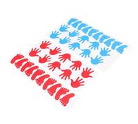 DOITOOL 20 Pairs Self-Adhesive Classroom Floor Decals Featuring Colorful Handprint and Footprint Stickers in Red and Blue PVC Material for Playroom and School Floor or Wall Decoration