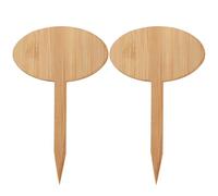 DOITOOL 20 Pcs Bamboo Plant Labels Oval Style T Shape Thicken Signpost Plaque Ornaments Miniature Easy to Insert Disposable for Garden and Nursery Seedlings