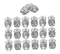 DOITOOL 20 Pcs Vintage Egyptian Beetle Pendants with Crystal Inlay Sacred Scarab Charms for DIY Necklace Bracelet Jewelry Making Ancient Culture Design