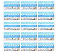 DOITOOL 20 Sheets Cartoon Ocean Animal Stickers Border Trim, under The Sea Bulletin Board Decoration for Classroom and Crafts, Cute Marine Creature Stickers for School and Party
