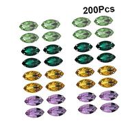 DOITOOL 200pcs DIY Claw Glass Crystal Rhinestones with Stainless Steel Base Multi Color Sewing Gems for Wedding Dresses Shoes Clothes Bags Decoration Craft Accessories