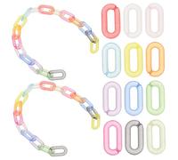 DOITOOL 200pcs Durable Acrylic Linking Rings Assorted Candy Colors Oval Quick Link Connectors for DIY Purse Eyeglass and Pocket Lanyard Chain Making