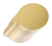 DOITOOL 200pcs Mini Round Golden Cake Boards 80mm Mousse Cupcake Base - Paper Plates Circle - Dessert Board Pastry Cardboard for DIY Wedding Birthday