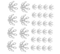 DOITOOL 200pcs Pure Brass Flower Bead Caps Hollow Metal Spacer End Caps Vintage Floral Findings for Jewelry Making Bracelets Necklaces Earrings DIY Craft Supplies