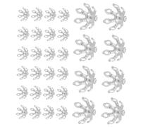 DOITOOL 200pcs Pure Copper Flower Bead End Caps Intricate Hollow Filigree Spacer Beads for Bracelets Earrings Necklaces Oxidation-Resistant Jewelry Findings for DIY Craft Decoration