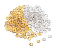 DOITOOL 200pcs Rondelle Spacer Beads for Jewelry Making Sparkling Rhinestone Loose Beads in Silver and Gold Easy to Use Bracelet Spacers for DIY Necklace Earring and Craft Projects