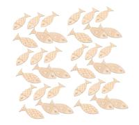DOITOOL 200pcs Rustic Wooden Fish Wall Decor Mediterranean Style Coastal Nautical Hanging Art for Home Restaurant DIY Craft Painting Hollow Design Sustainable Wood