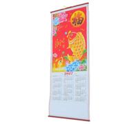 DOITOOL 2027 Chinese Year the Goat Wall Calendar Scroll with Tearable Paper, Traditional Chinese Zodiac Style Hanging Academic Planner Calendar for Family Activities and Offices