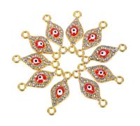 DOITOOL 20Pcs Alloy Evil Eye Charms Pendants for DIY Jewelry Making Rhinestone Bracelet Connectors Wear-resistant Decorative Hanging Ornaments for Crafts and Accessories
