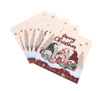 DOITOOL 20pcs Christmas Cartoon Pattern Disposable Napkins Festive Gnome Printing Party Table Decoration for Holiday Gatherings and Multipurpose Use