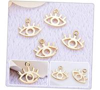 DOITOOL 20pcs Copper Eye Shaped Charms DIY Jewelry Making Pendants Hollow Evil Eye Design Durable Craft Supplies for Bracelet Necklace Earring Accessories