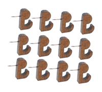 DOITOOL 20Pcs Decorative Wooden Push Pin Hooks for Cork Boards Sturdy Metal Needle Picture Hanging Thumb Tacks for Home Office School Supplies