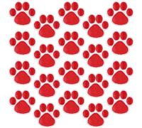DOITOOL 20pcs Dog Paw Embroidery Patch Sew on Cloth Applique Easily Attached Red Shape for Clothes Occasions