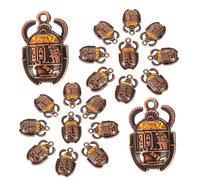 DOITOOL 20pcs Egyptian Scarab Beetle Charms DIY Pendant for Necklace Bracelet Keychain Making Ancient Egypt Style Jewelry Craft Accessories