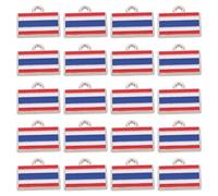 DOITOOL 20pcs Flag Charm Pendant: Thailand Flag Pendant For Diy Jewelry Making Necklace Bracelet Anklet Crafts - Vintage Style Alloy Hanging Charms Creative Projects